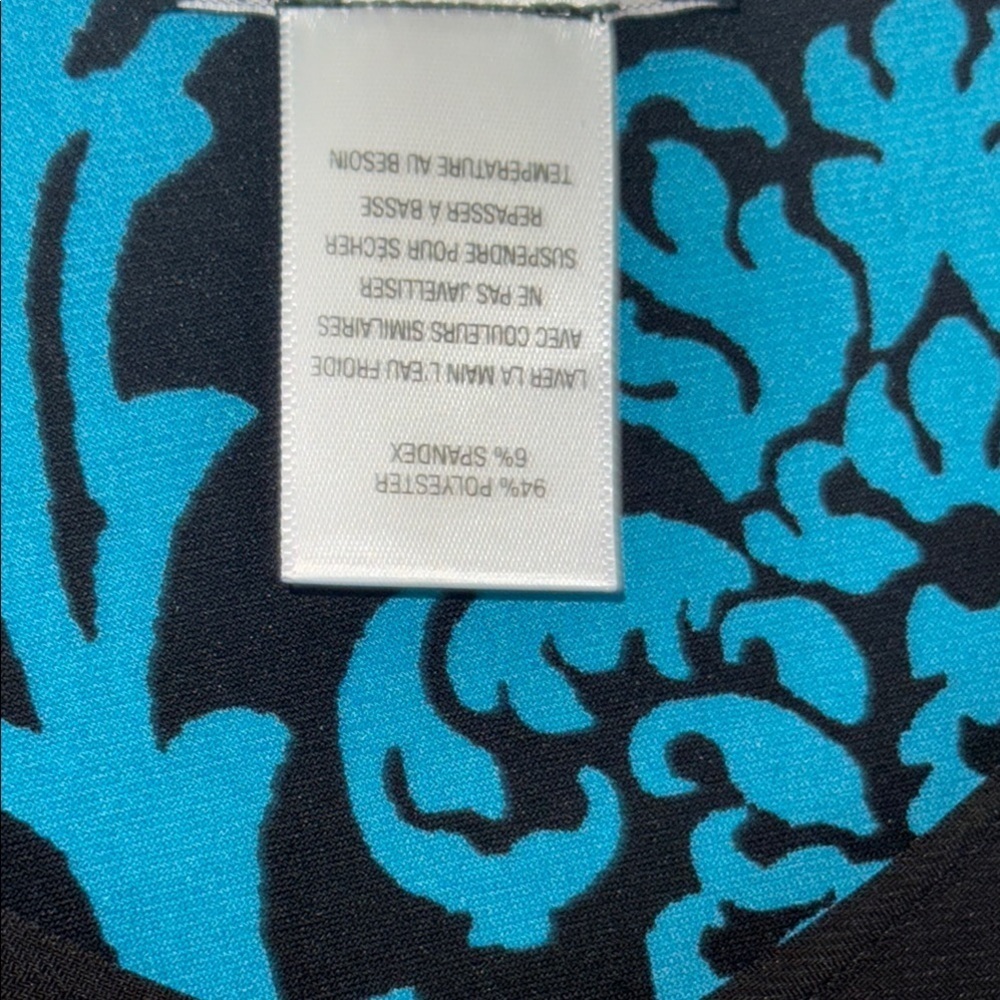 Sami & Jo reversible Black and teal  Floral Long Sleeve Dress - Picture 10 of 11